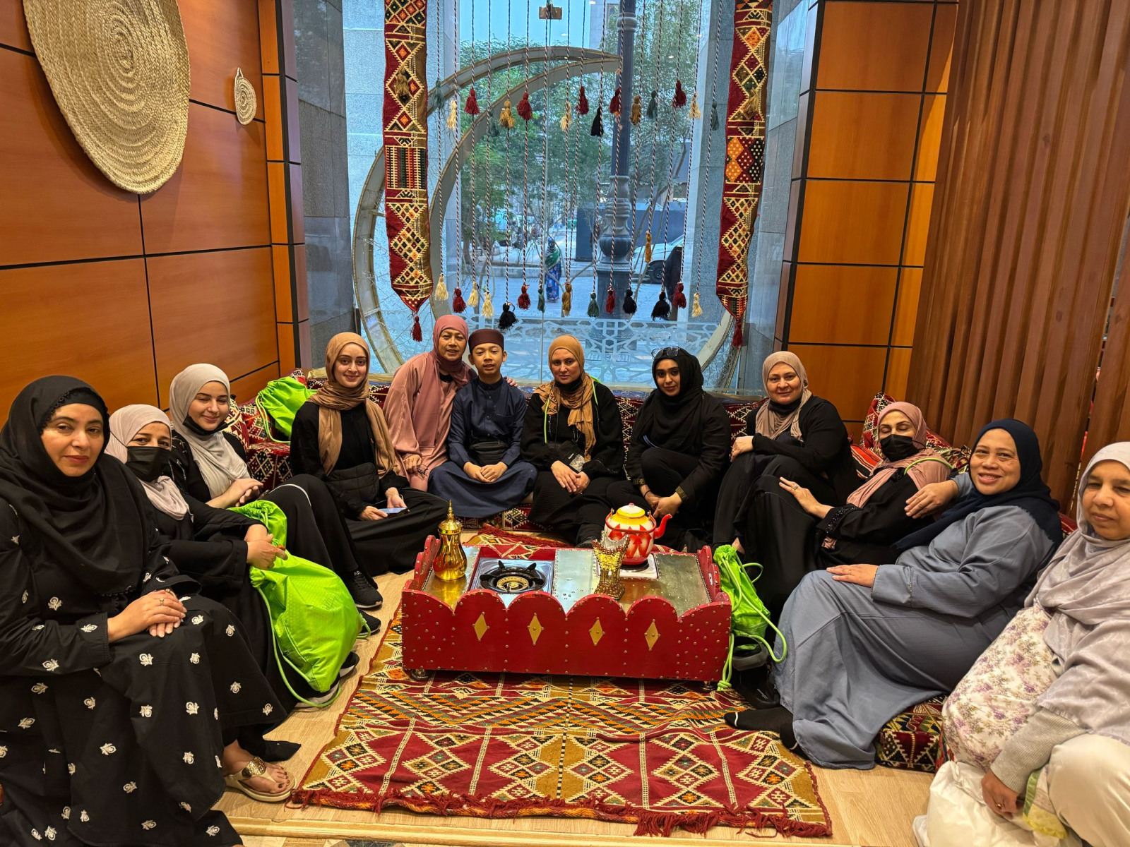 Yaseen group in the courtyard of Masjid al-Haram, Makkah